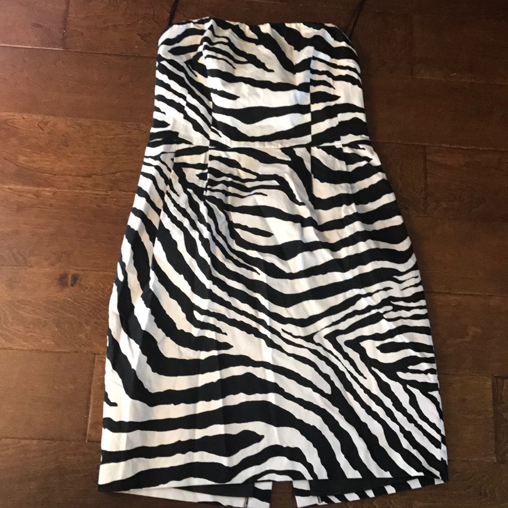 Zebra strapless dress